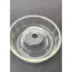 Hazel Atlas Queen Anne Glasbake Bundt Ring Oven Clear Glass Dish Mold Vtg McKee